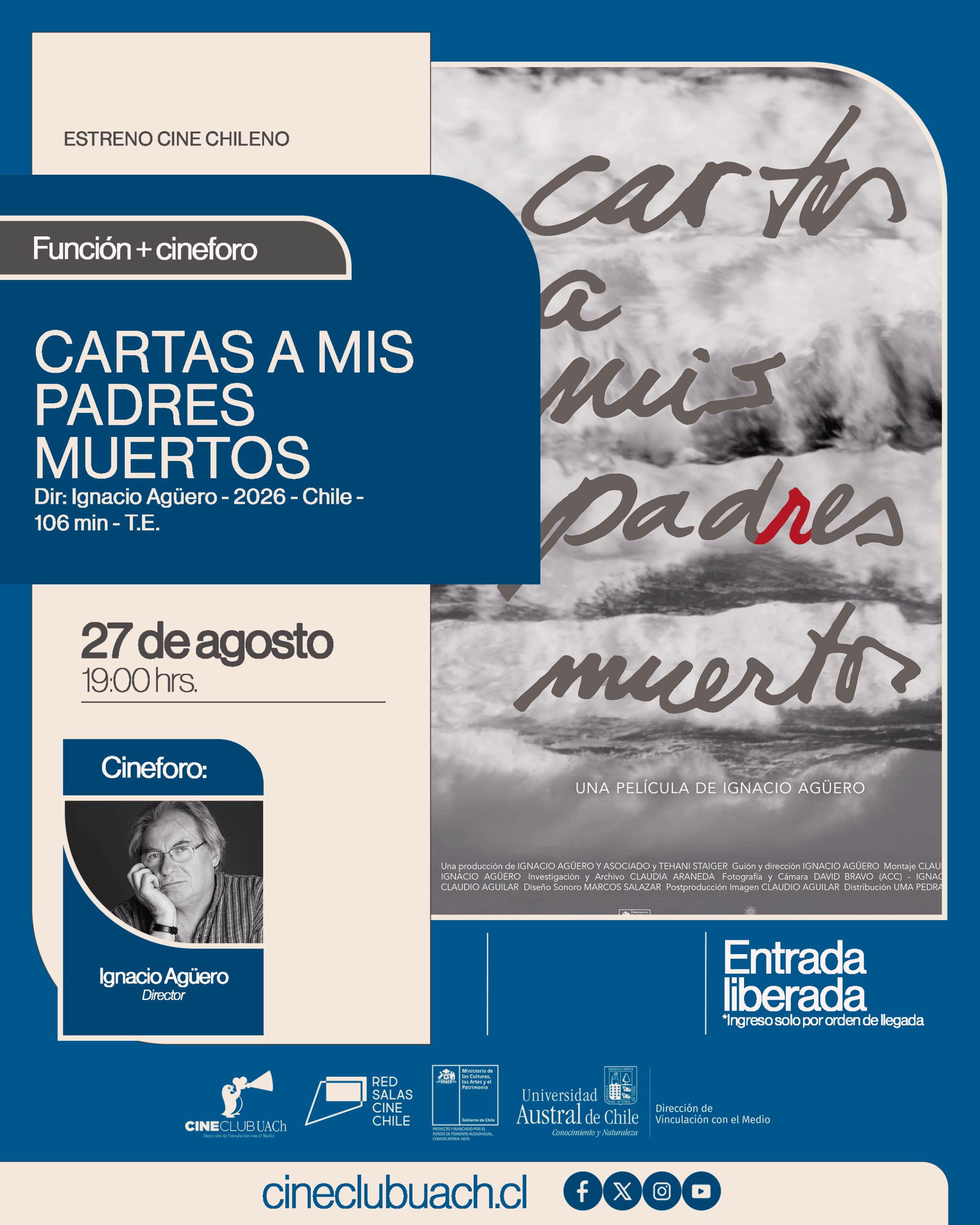 CARTAS A MIS PADRES MUERTOS (Función+ cineforo)